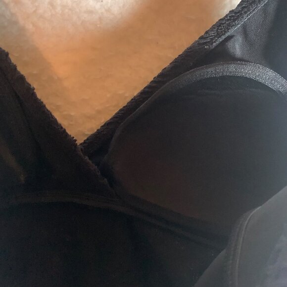 Swim Solutions Women's Tummy Control Flyaway Black Crochet Swimdress Size 10 NWT - Picture 8 of 11